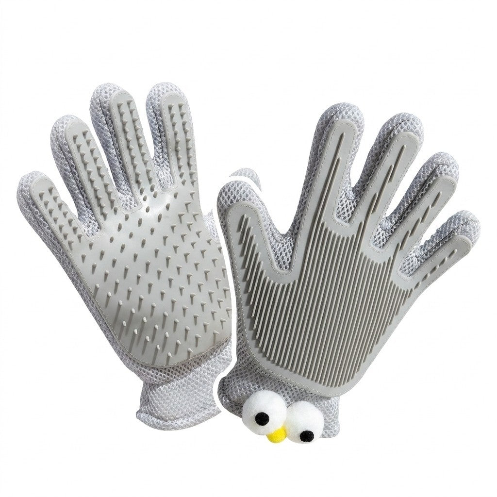 2-in-1 Pet Grooming Glove Cat Dog Hair Remover Deshedding Massage Bath Brush Sarung Tangan Kucing