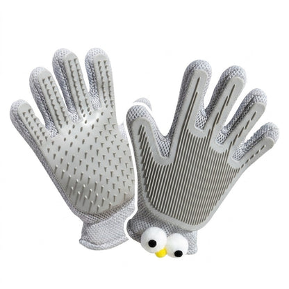 2-in-1 Pet Grooming Glove Cat Dog Hair Remover Deshedding Massage Bath Brush Sarung Tangan Kucing