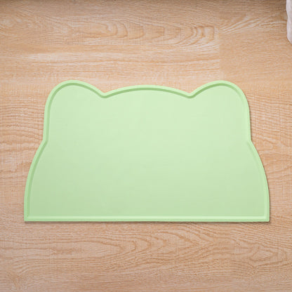Cat Head Silicone Pet Placemat Waterproof Anti-Slip Food Bowl Mat Overflow Proof Easy Clean Alas Makan