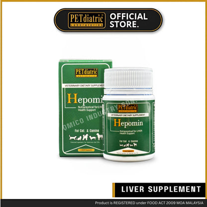 Hepomin Nutraceutical For Liver Health Support & Protect for Dogs and Cats. 60 Tablets