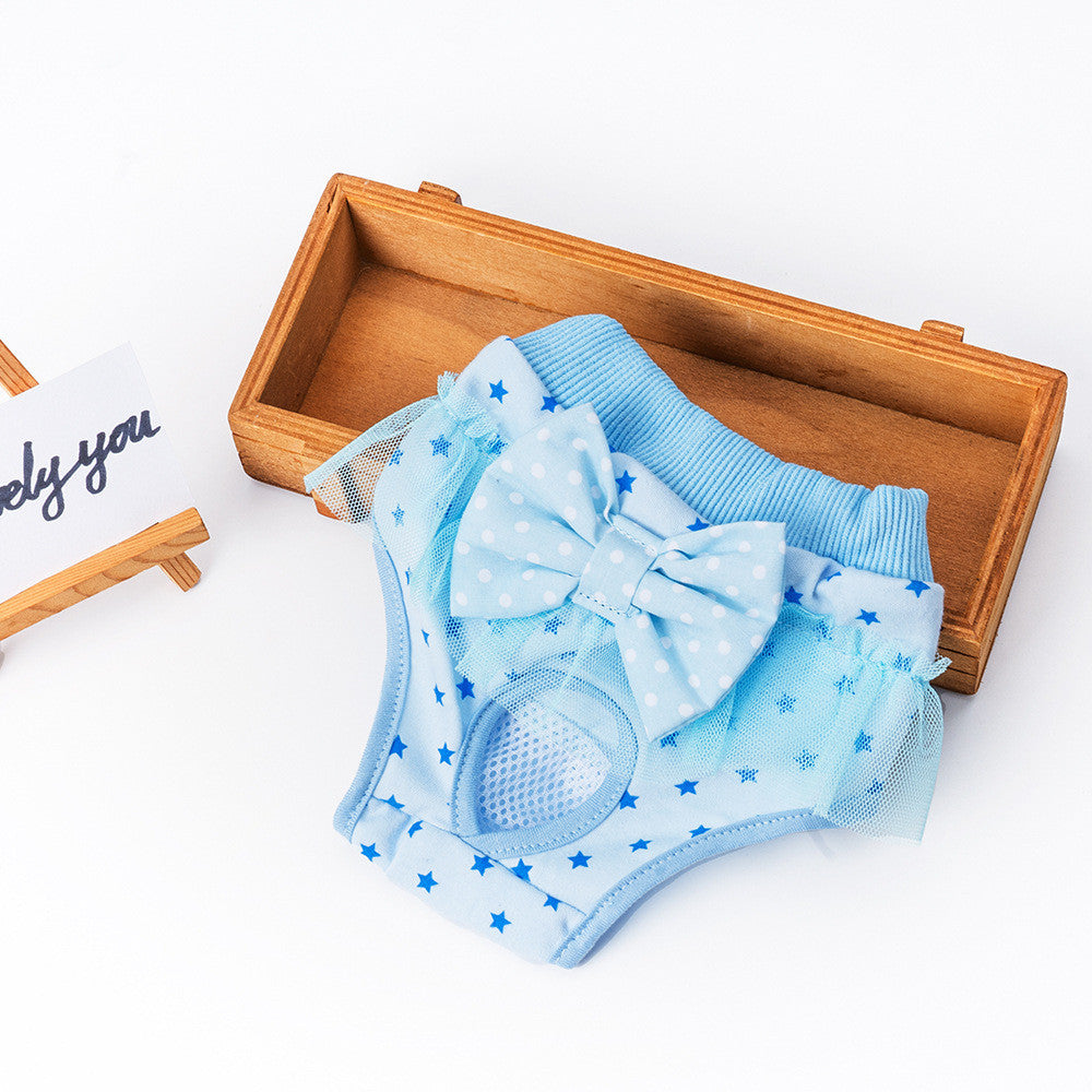 Sweet Bow Female Dog Physiological Pants Breathable Cotton Puppy Period Safety Underwear Seluar Kucing