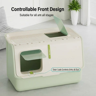 XXL Fully Enclosed Cat Litter Box Top Entry Large Space Odor Control Splash Proof Tandas Kucing AL10053