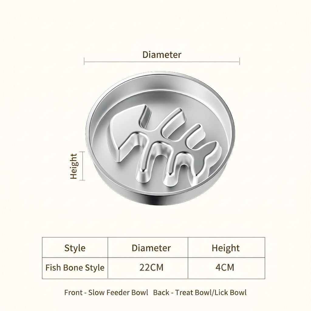 [READY STOCK] Stainless Steel Slow Feeder Bowl for Dog Cat Anti-Choking Healthy Diet Pet Food Basin