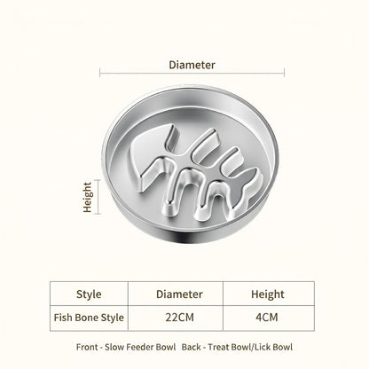 [READY STOCK] Stainless Steel Slow Feeder Bowl for Dog Cat Anti-Choking Healthy Diet Pet Food Basin