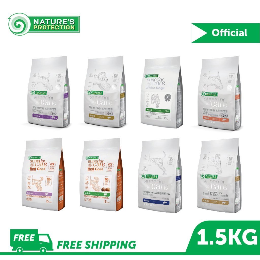 Nature's Protection Superior Care 1.5kg Dry Dog Food (Red Coat/ White Dog/ Salmon/ Lamb/ Herring/ Hypoallergenic)