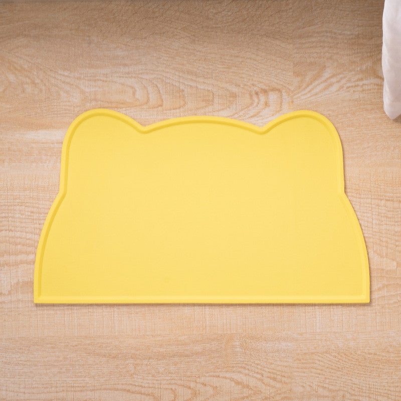 Cat Head Silicone Pet Placemat Waterproof Anti-Slip Food Bowl Mat Overflow Proof Easy Clean Alas Makan