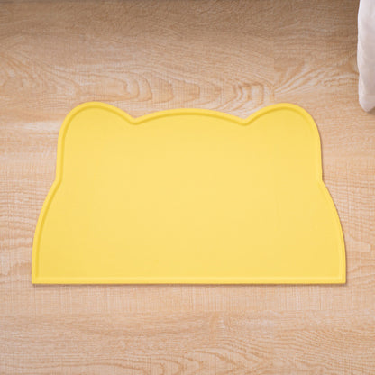 Cat Head Silicone Pet Placemat Waterproof Anti-Slip Food Bowl Mat Overflow Proof Easy Clean Alas Makan