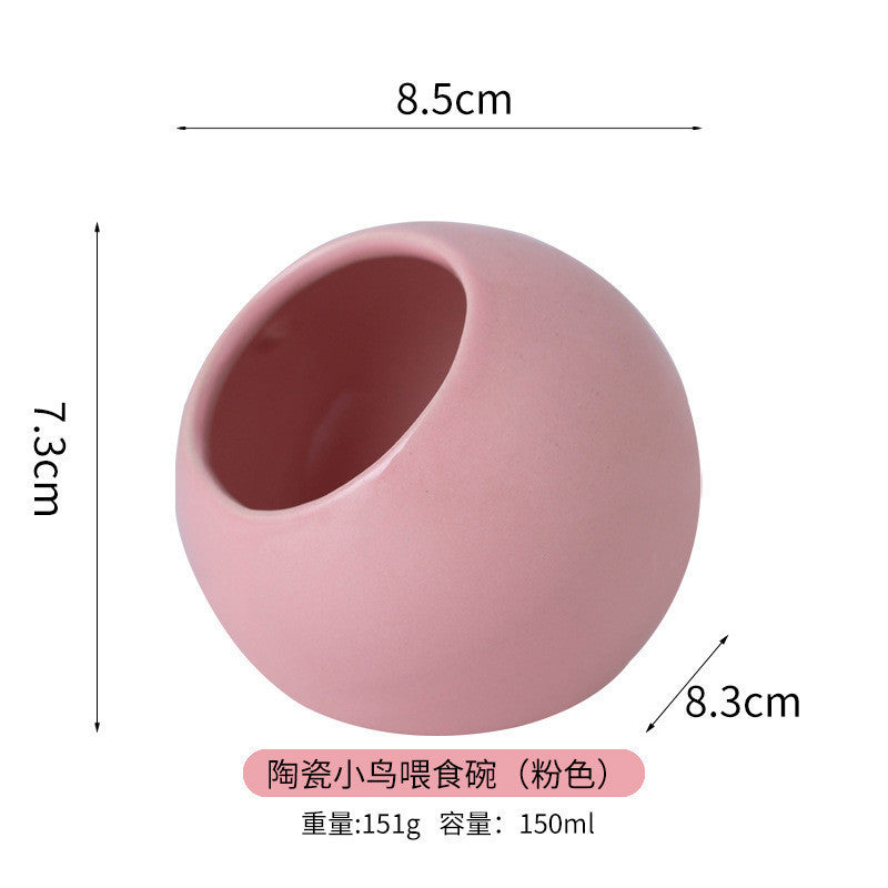 Ceramic Bird Feeder Anti-Bite Parrot Food Water Bowl Anti-Spill Budgie Feeder Basin Bekas Makan Burung