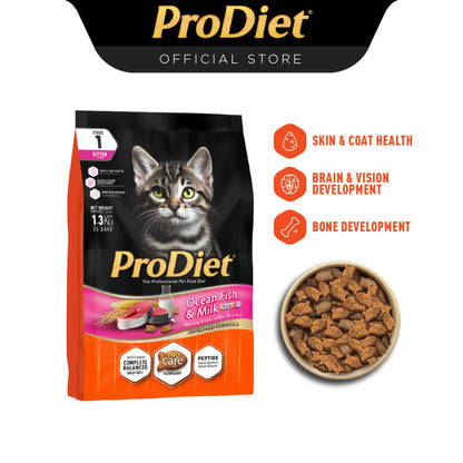 ProDiet Dry Kitten Cat Food - Milky Ocean Fish/Milky Mackerel (1.3kg)