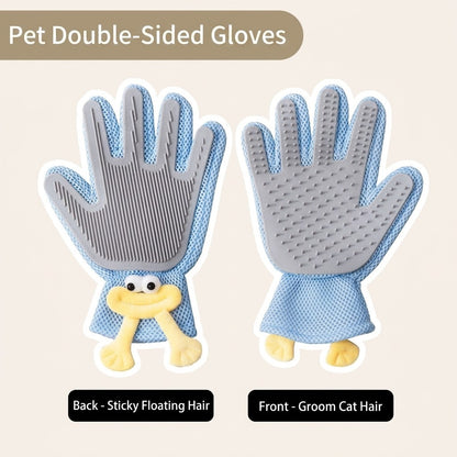2-in-1 Pet Grooming Glove Cat Dog Hair Remover Deshedding Massage Bath Brush Sarung Tangan Kucing
