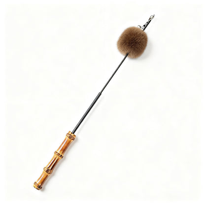FUREVER365 TM-52 Bamboo Joint Cat Teaser - Retractable Flexible Telescopic Wand Rabbit Velvet Toy
