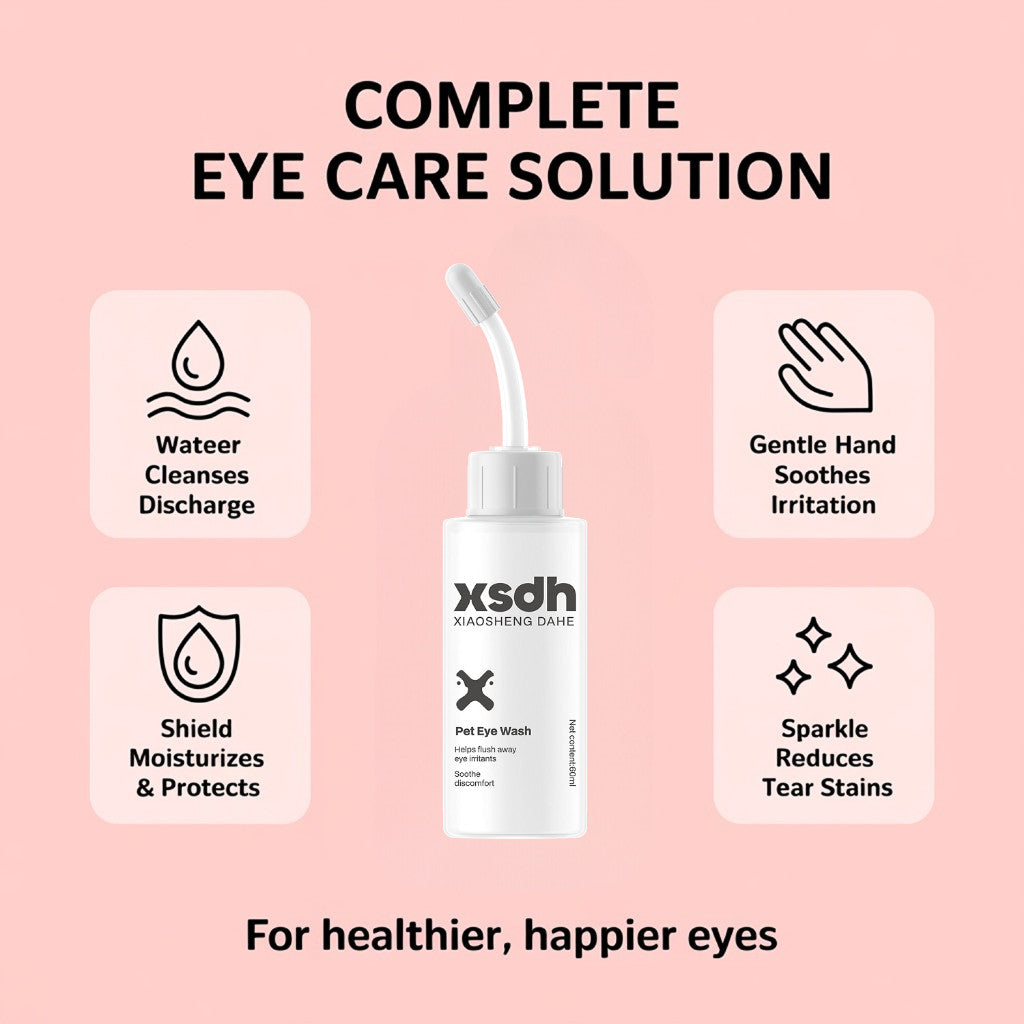 XSDH Pet Eye & Tear Stain Remover Kit: Cleaning Wipes & Solution for Cats