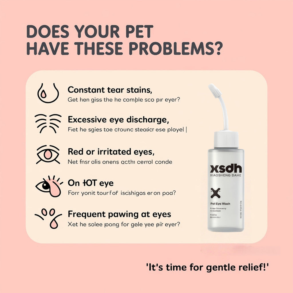 XSDH Pet Eye & Tear Stain Remover Kit: Cleaning Wipes & Solution for Cats