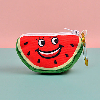 Cute Fruit Pet Waste Bag Dispenser Portable Dog Poop Bag Holder Mini Storage Pouch Bag Kucing Anjing