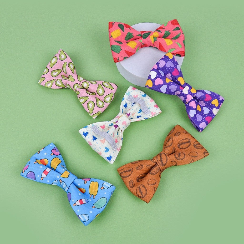 FUREVER365 Cute Pet Bow Tie Summer Pattern Cat Dog Bowtie Collar Accessory Ikatan Simpul Kucing