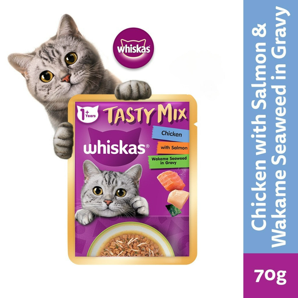 Whiskas Tasty Mix Wet Cat Food For Adult Cat 70g