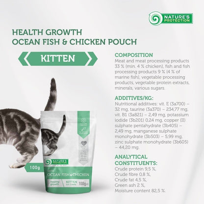 Nature's Protection *Wet Pouch Food* (100g) Kitten and Cat | Ocean Fish/Beef Turkey/Duck Chicken/Lamb | Urinary Hairball
