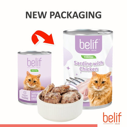 Belif Cat Wet Food - Mackerel/Ocean Fish/Mackerel Chicken/S Chicken/Pilchard Prawn/S Trevally/S Tuna (400g)