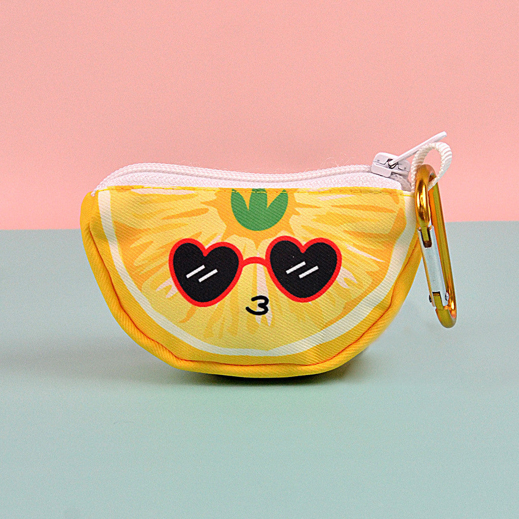 Cute Fruit Pet Waste Bag Dispenser Portable Dog Poop Bag Holder Mini Storage Pouch Bag Kucing Anjing