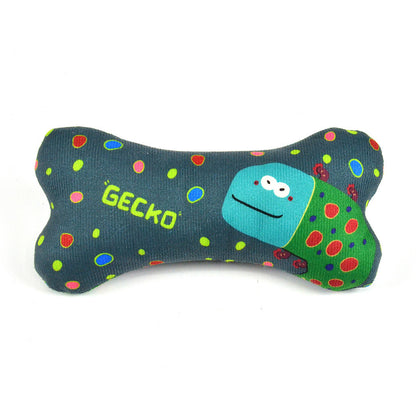 FUREVER365 Cute Pet Plush Toy Bite Resistant Molar Dog Toy Soft Cartoon Animal Squeaky Cat Toy Bone