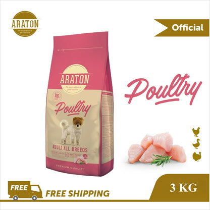 Araton Adult Dog Food 3KG (Poultry / Lamb / Salmon)