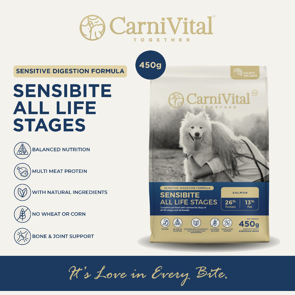 450g Pack Dog Food | Puppy & Junior / Supreme Bite / Sensibite / Grain Free Salmon / Grain Free Lamb | CarniVital