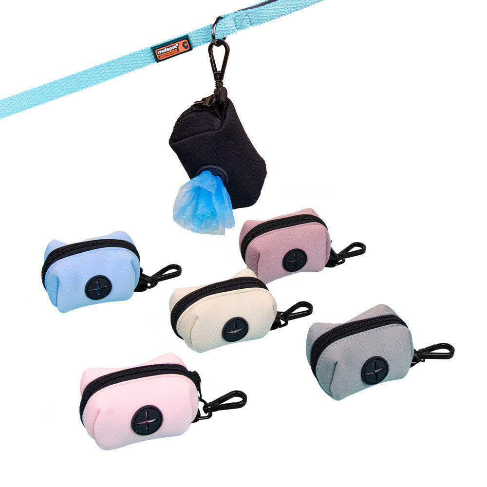 FUREVER365 Neoprene Pet Poop Bag Dispenser Waterproof Dog Waste Bag Holder Portable Case with Zipper