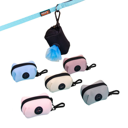 FUREVER365 Neoprene Pet Poop Bag Dispenser Waterproof Dog Waste Bag Holder Portable Case with Zipper