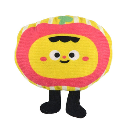 FUREVER365 Cute Pet Plush Crinkle Toy Squeaky Cat Toy Bite Resistant Fruit Floral Interactive Dog Toy