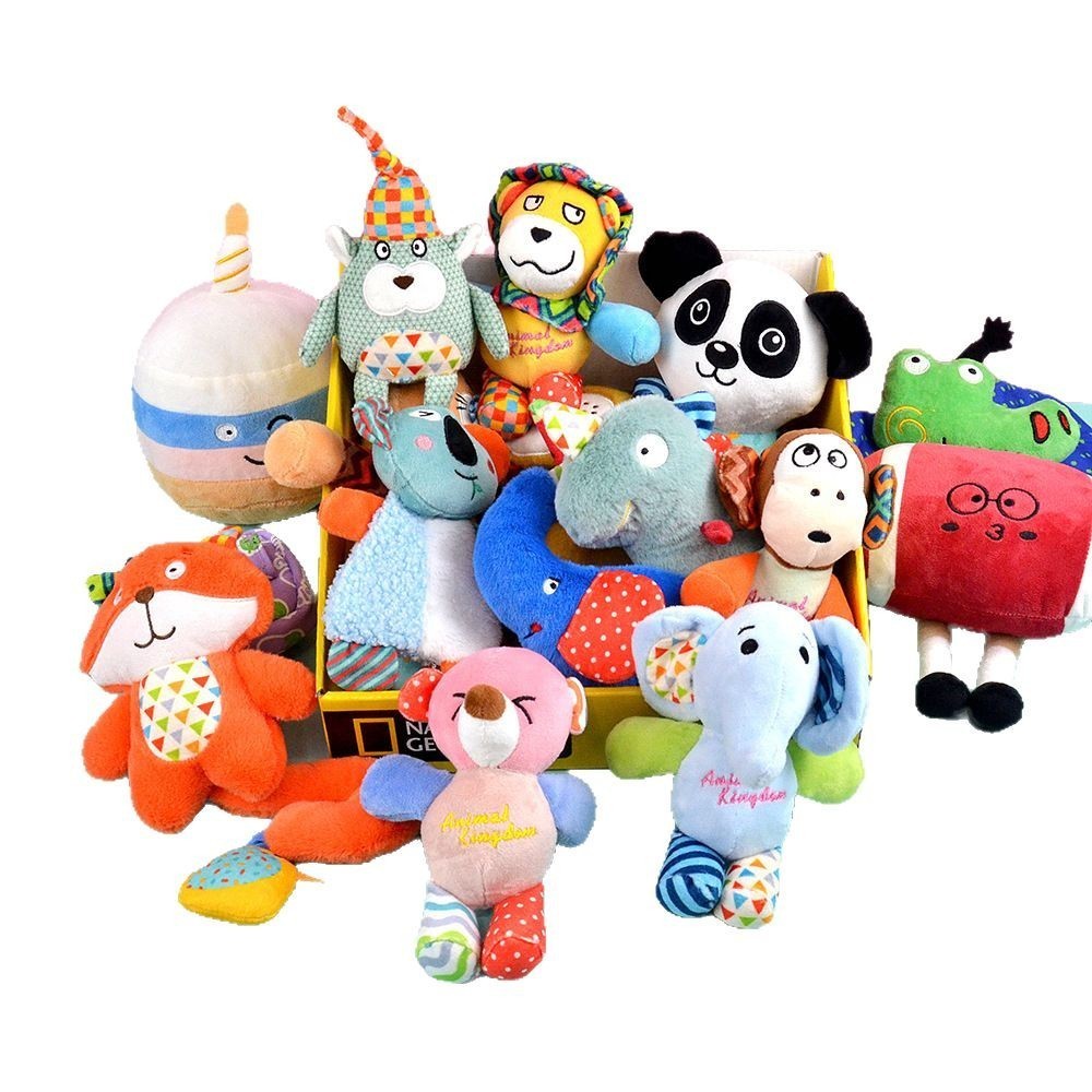 FUREVER365 Cute Pet Plush Toy Squeaky Dog Chew Toy Dog Crinkle Toy Boredom Relief Interactive Puppy