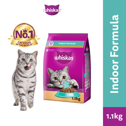 Whiskas Functional Dry Cat Food For Adult Cat - Indoor Formula/ UrinaryCare/ Skin&Coat/ Hairball Control 1.1kg