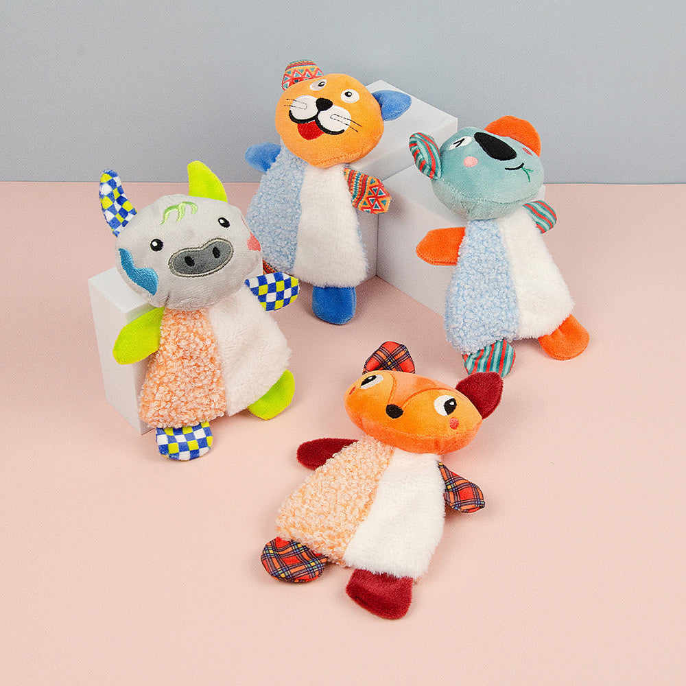 FUREVER365 Cute Pet Plush Toy Squeaky Dog Chew Toy Dog Crinkle Toy Boredom Relief Interactive Puppy