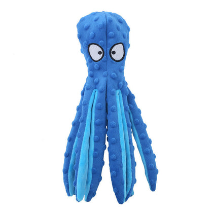 非上架链接（缺颜色）FUREVER365 Cute Octopus Pet Plush Toy Squeaky Dog Toy Interactive Cat Chew Toy Bite Resistant Molar