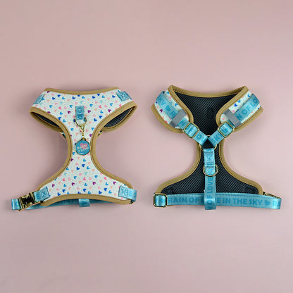 FUREVER365 Cute Pet Harness ID Tag Set Adjustable Cat Dog Vest Breathable Puppy Chest Strap Leash