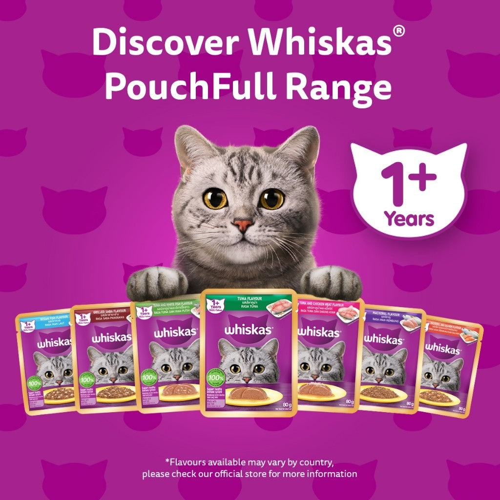 Whiskas Pouch Wet Cat Food For Adult Cat 80g