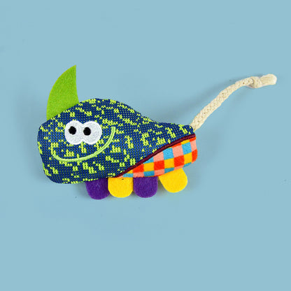 FUREVER365 Cute Pet Plush Toy with Bell Interactive Cat Toy Kitten Squeaky Chew Toy Boredom Relief