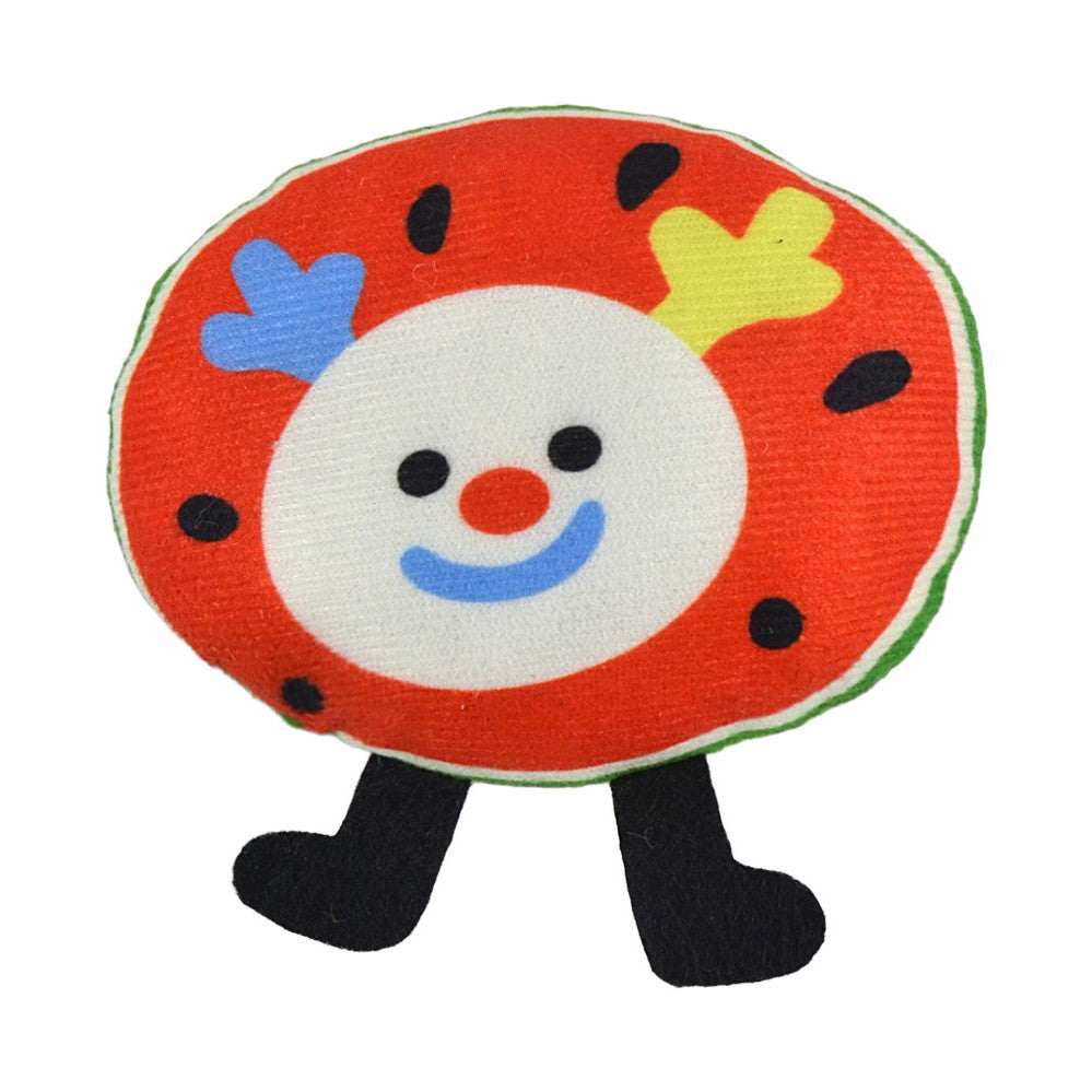 FUREVER365 Cute Pet Plush Crinkle Toy Squeaky Cat Toy Bite Resistant Fruit Floral Interactive Dog Toy
