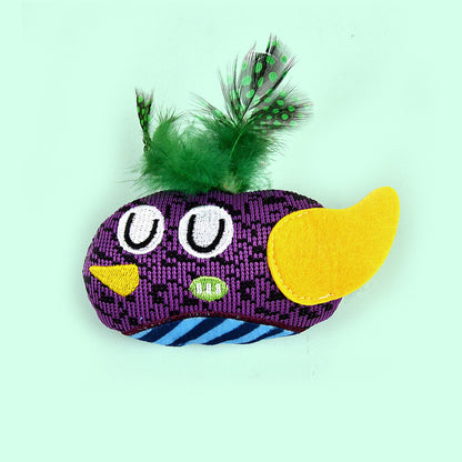 FUREVER365 Cute Pet Plush Toy with Bell Interactive Cat Toy Kitten Squeaky Chew Toy Boredom Relief