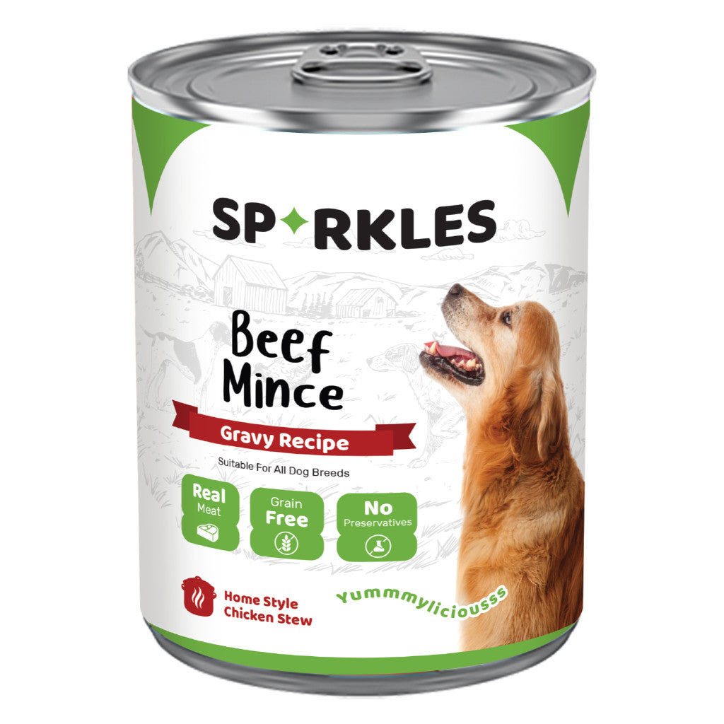 Sparkles Chicken w Vege/Chicken w Turkey & Vege/ Lamb Mince/Chicken Mince/Beef Mince/Beef w Vege (400g) | Dog Wet Food
