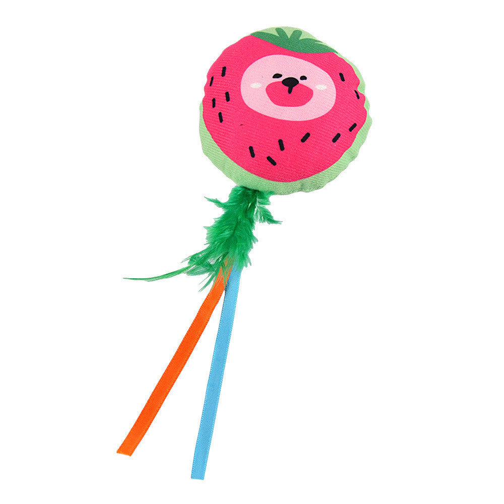 FUREVER365 Cute Pet Plush Crinkle Toy Squeaky Cat Toy Bite Resistant Fruit Floral Interactive Dog Toy