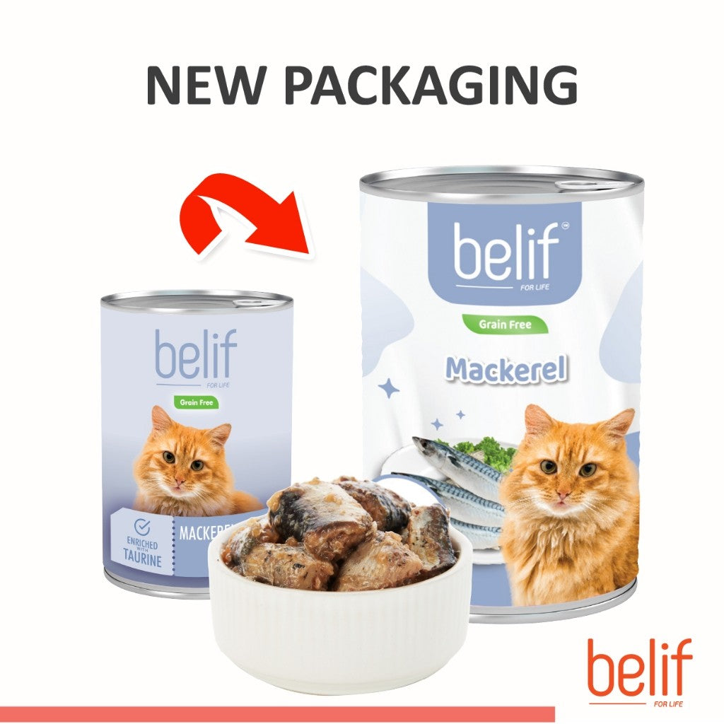 Belif Cat Wet Food - Mackerel/Ocean Fish/Mackerel Chicken/S Chicken/Pilchard Prawn/S Trevally/S Tuna (400g)