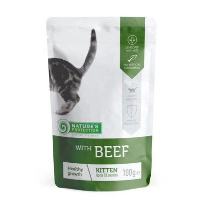 Nature's Protection *Wet Pouch Food* (100g) Kitten and Cat | Ocean Fish/Beef Turkey/Duck Chicken/Lamb | Urinary Hairball