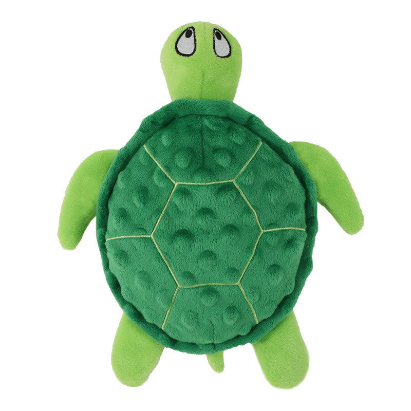 FUREVER365 Cute Sea Turtle Pet Plush Toy Squeaky Dog Toy Interactive Turtle Doll Bite Resistant Molar