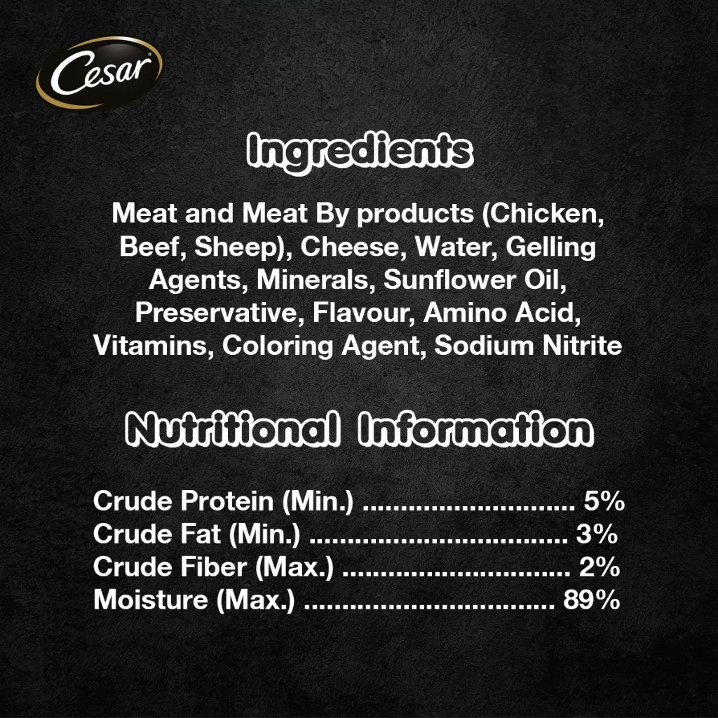 Cesar Wet Dog Food Tray - All Flavors 100g per Pack
