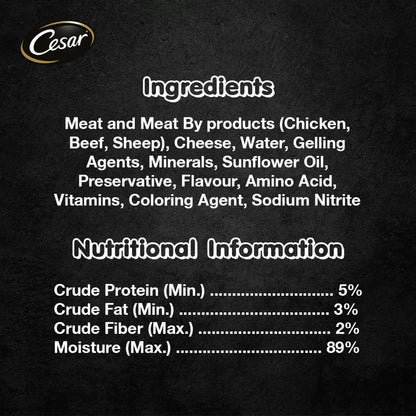 Cesar Wet Dog Food Tray - All Flavors 100g per Pack