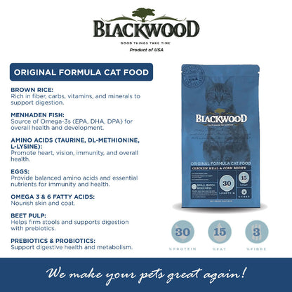 Makanan Kucing (2.5kg) Blackwood | Original / Adult Cat / Indoor / Kitten | Slow Cooked Pet Nutrition