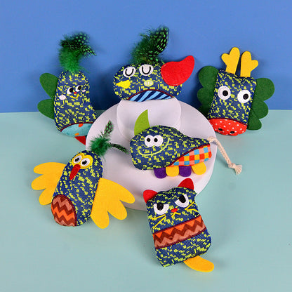 FUREVER365 Cute Pet Plush Toy with Bell Interactive Cat Toy Kitten Squeaky Chew Toy Boredom Relief