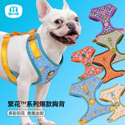 FUREVER365 Cute Pet Harness with Pendant Breathable Summer Dog Vest Harness Adjustable Cat Dog Chest