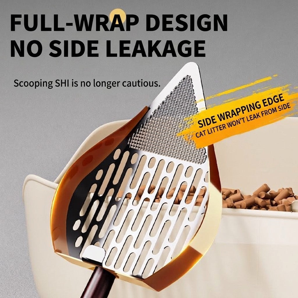 Heavy Duty Stainless Steel Cat Litter Scoop Metal Poop Shovel Sifter Tofu Bentonite Litter Cleaner