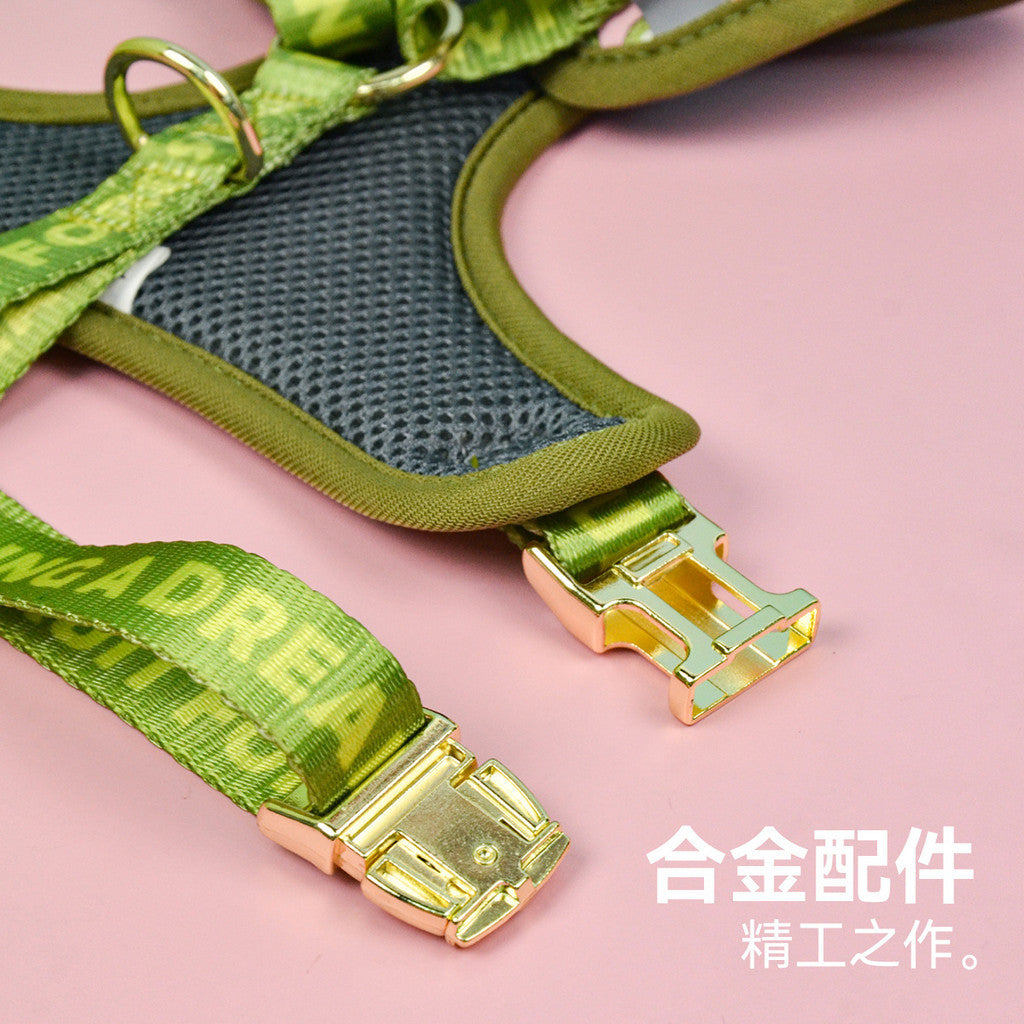 FUREVER365 Cute Pet Harness with Pendant Breathable Summer Dog Vest Harness Adjustable Cat Dog Chest